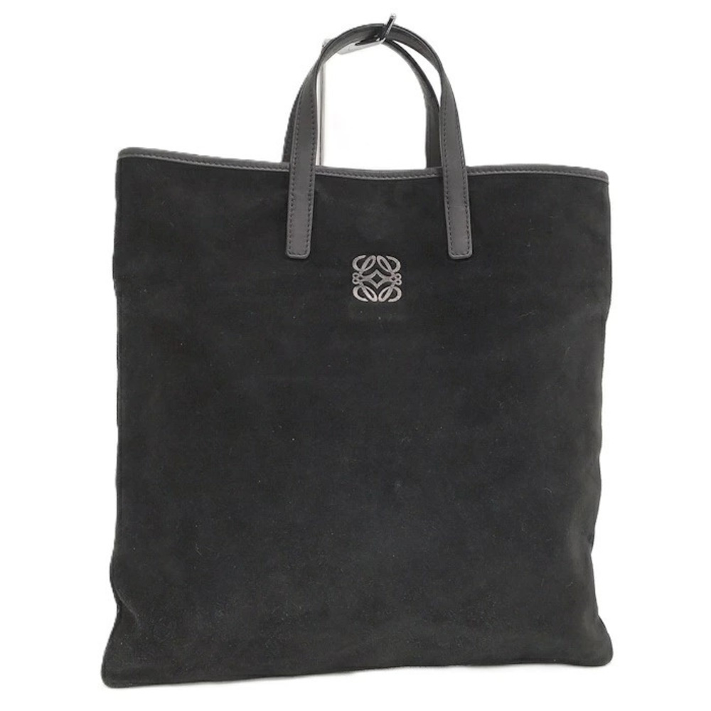 Loewe Anagram Suede Tote Bag Black